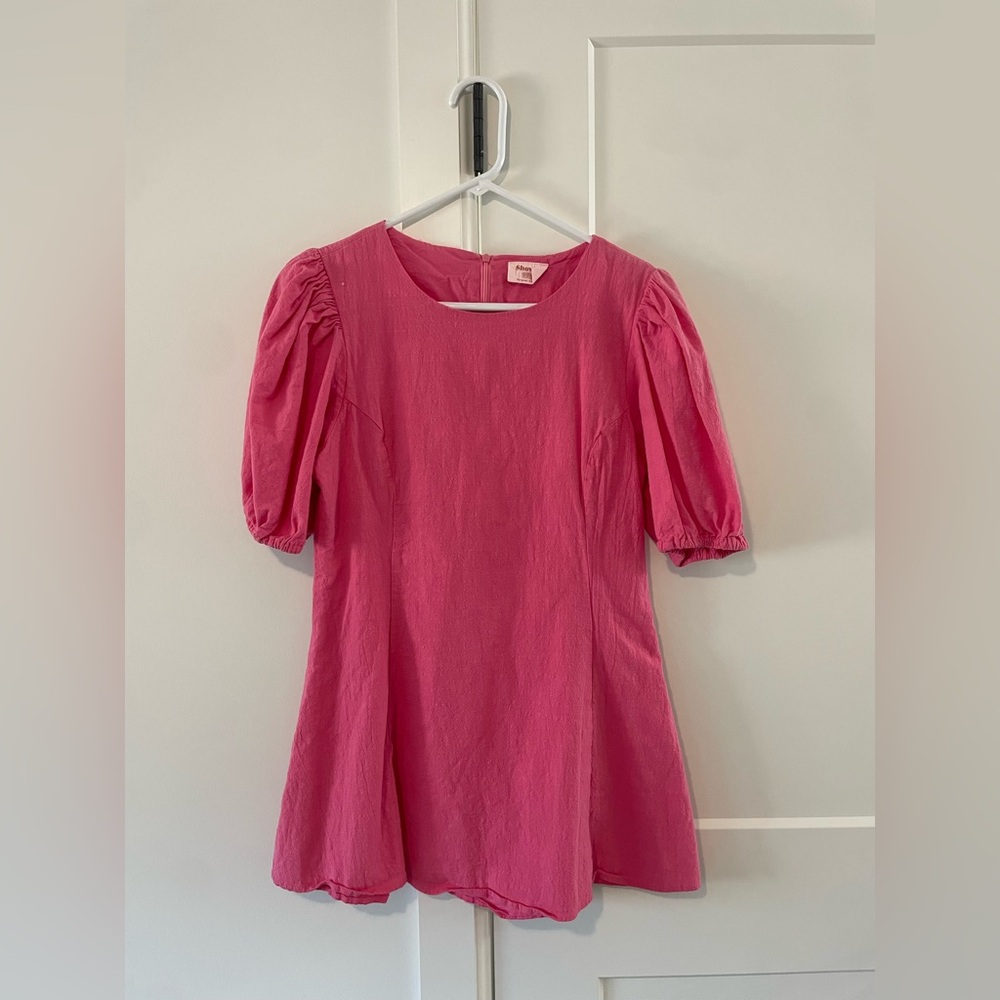 Showpo Vibrant Pink Puff Sleeve Dress
